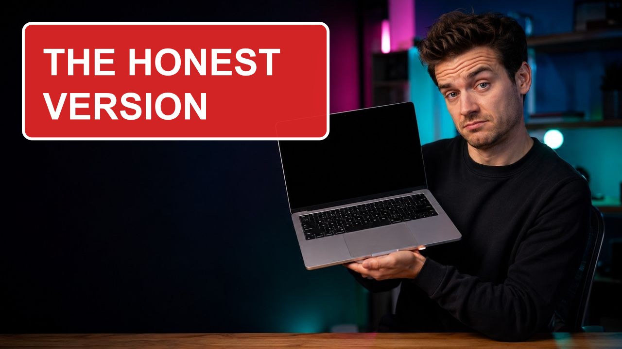 The same frame redrawn by Crowdtone: a red callout box in the top-left reading THE HONEST VERSION.